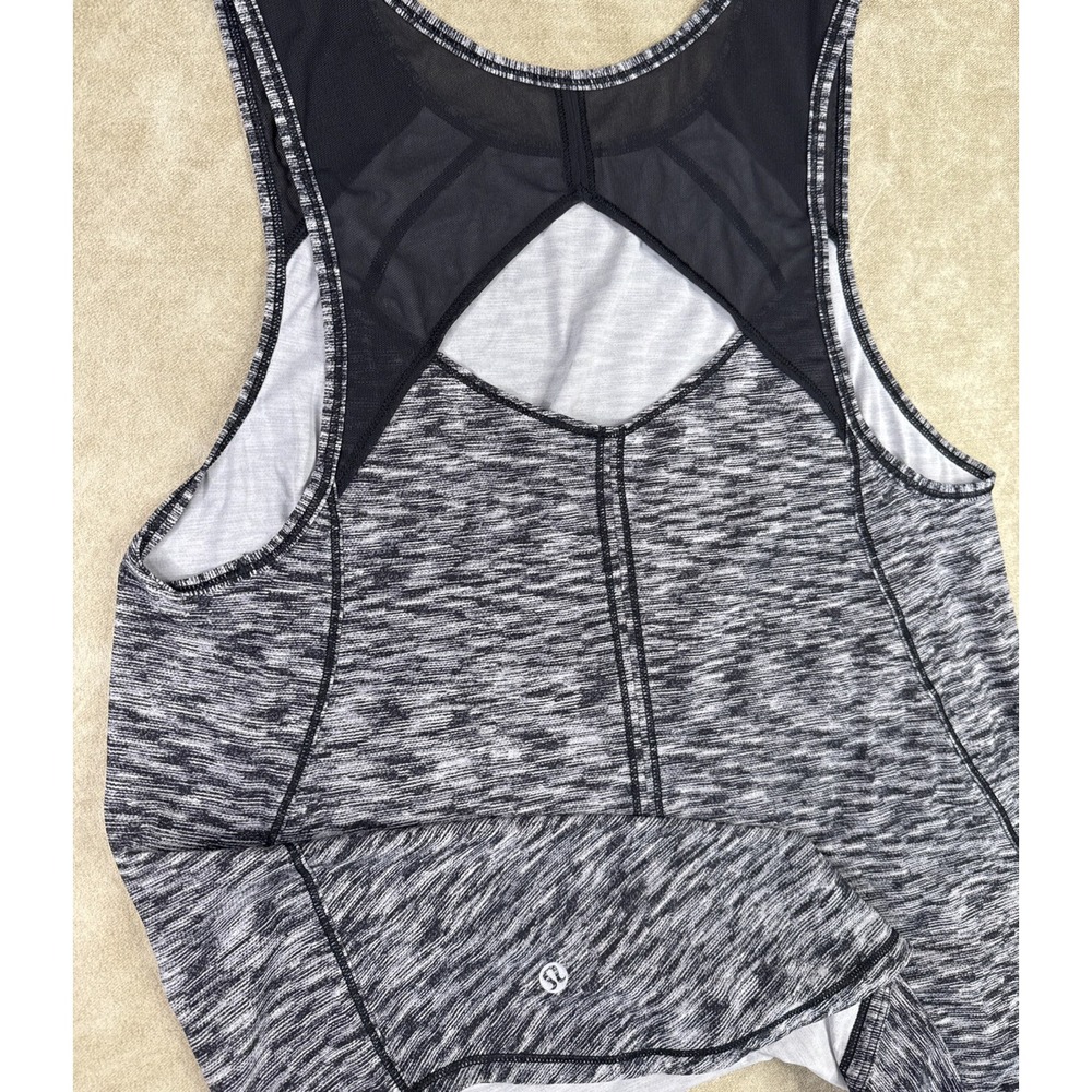Lululemon Sculpt II Tank Top Womens Sz 6 Racerback Mesh Marl Gray Gym Athletic
